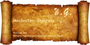 Wechsler György névjegykártya